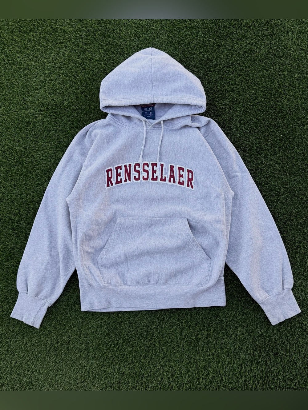 VTG Rensselaer Polytechnic Institute MV Sport Pro Weave Hoodie Gray Pullover Med